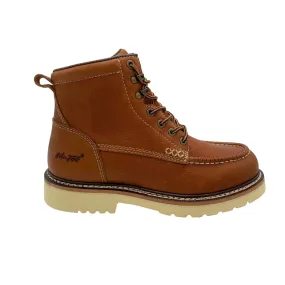 AdTec Mens Apex 6in SR Moc-Toe Tumbled Brown Leather Work Boots