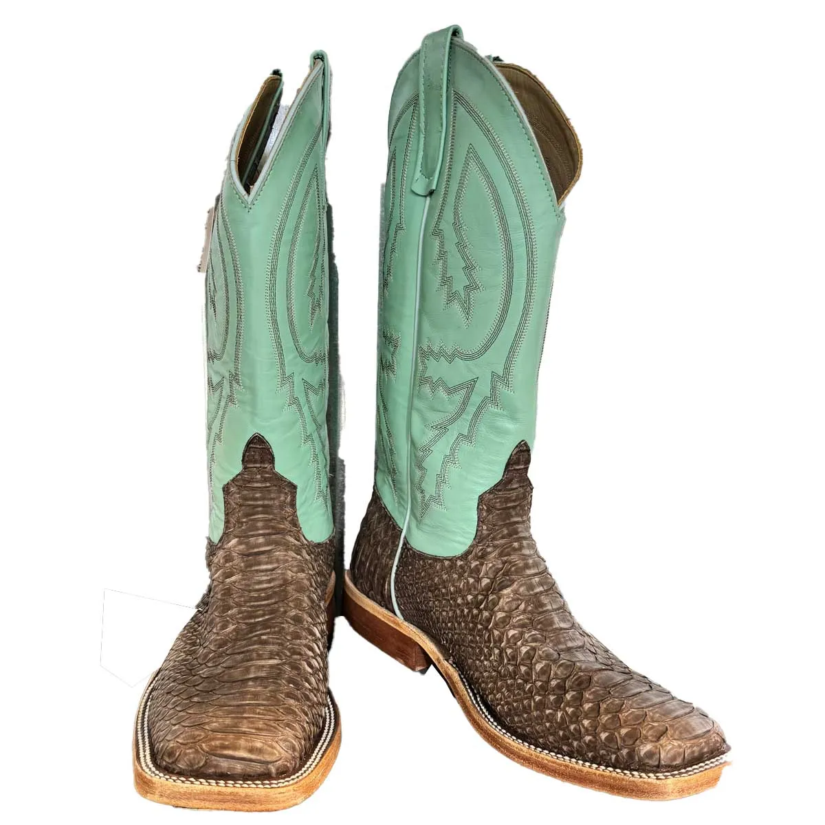 Anderson Bean Men's Rustic Python Boots - Mint Glove