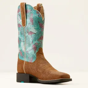 Ariat Women's Round Up Flamingo Western Boots