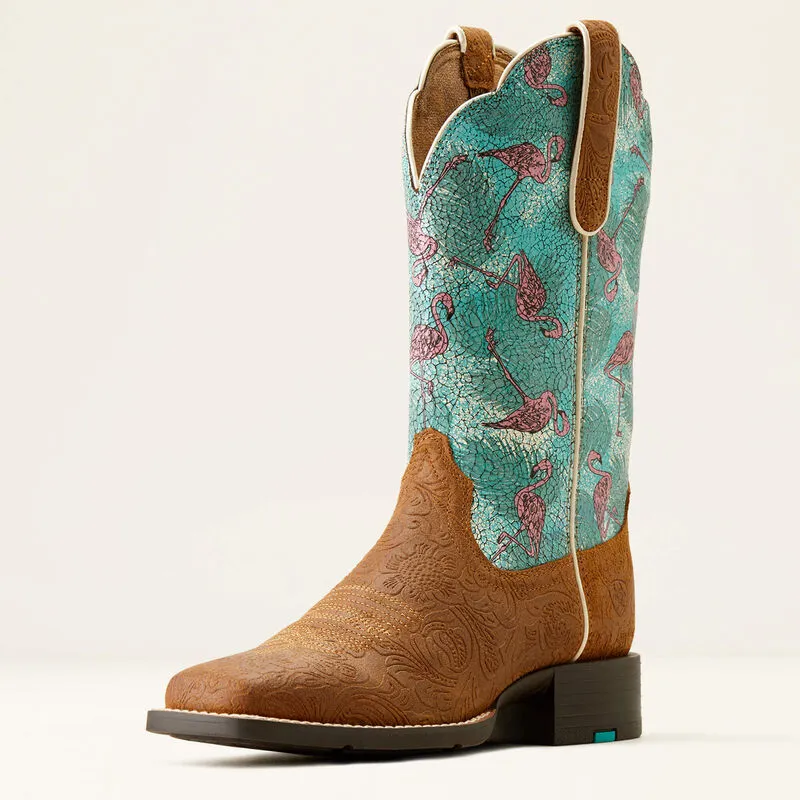 Ariat Women's Round Up Flamingo Western Boots