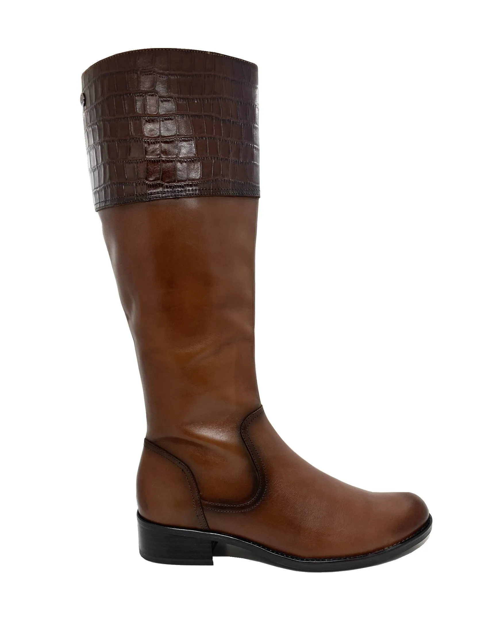 Caprice Ladies Long Boot Croco Trim