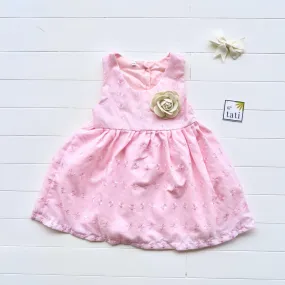 Iris Dress in Pink Eyelet