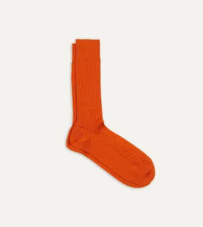 Orange Wool Mid-Calf Socks