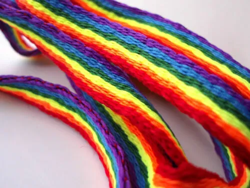 Rainbow Laces Gay Pride Multi Coloured Flat 10mm Shoes Trainers Shoelaces LGBTQ