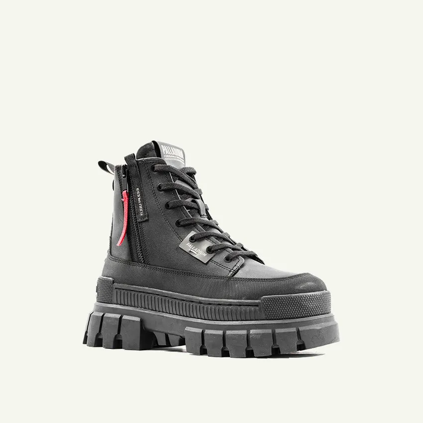 REVOLT BOOT ZIP LTH WOMEN'S BOOTS -  BLACK/BLACK