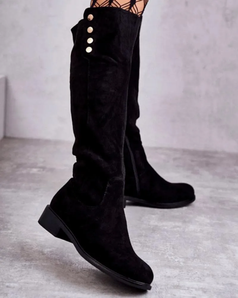 Women's Casual Daily Rivet Zipper Boots