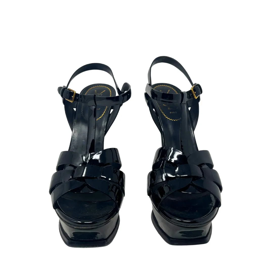 YSL Patent Leather Tribute 105mm Sandals - Size 40.5